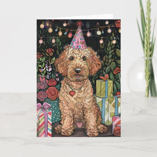 Goldendoodle Birthday Card (Front)