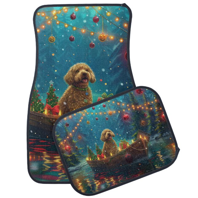 Goldendoodle Christmas Festive Voyage Car Floor Mat (Set)