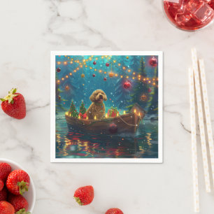 Goldendoodle Christmas Festive Voyage Napkins