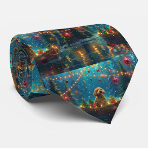 Goldendoodle Christmas Festive Voyage Neck Tie