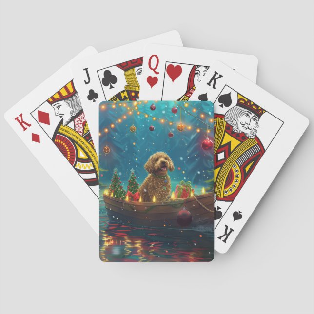 Goldendoodle Christmas Festive Voyage Poker Cards (Back)