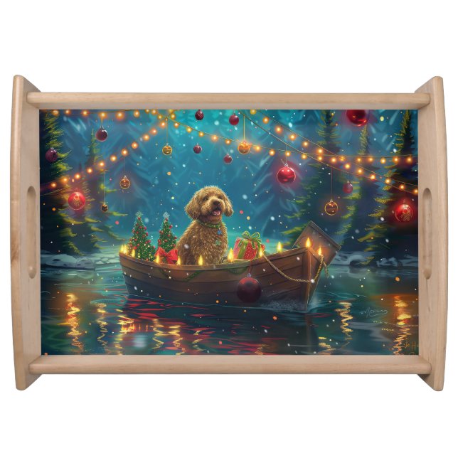 Goldendoodle Christmas Festive Voyage Serving Tray (Front)