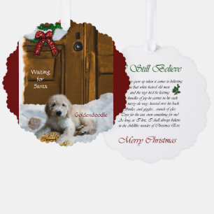 Goldendoodle Christmas Gifts Ornament Card