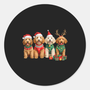 Goldendoodle Christmas Golden Doodle Pajamas For W Classic Round Sticker