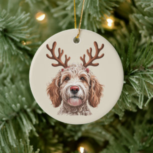 Goldendoodle Christmas Lover Dog Mom Gift Ceramic Ornament