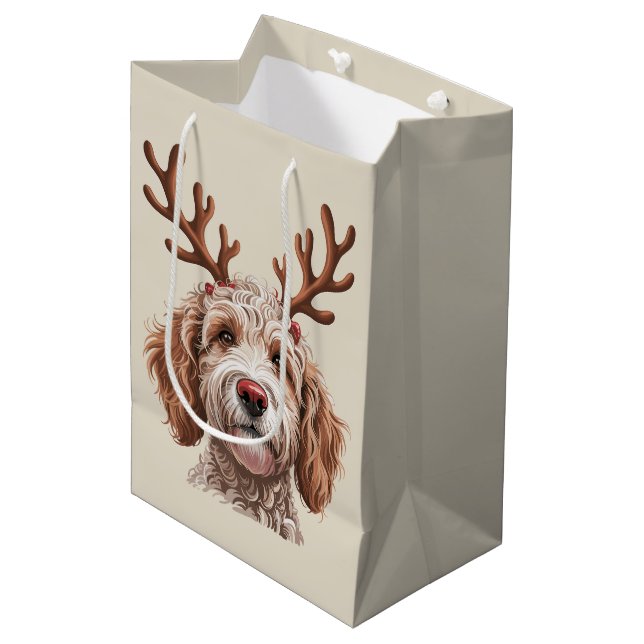 Goldendoodle Christmas Lover Dog Mom Gift Medium Gift Bag (Front Angled)