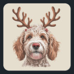 Goldendoodle Christmas Lover Dog Mom Gift Square Sticker<br><div class="desc">Goldendoodle Christmas Lover Dog Mom Gift</div>