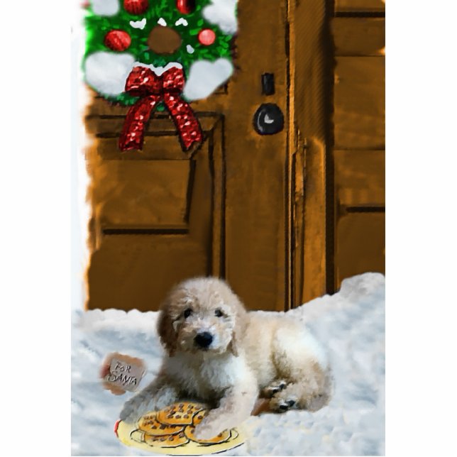Goldendoodle Christmas Ornament (Front)