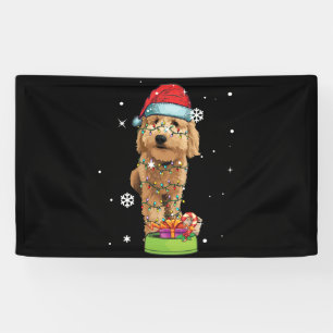 Goldendoodle Christmas Santa Funny Dog Lover Gift Banner