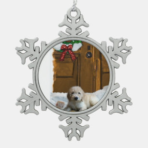 Goldendoodle Christmas Snowflake Pewter Christmas Ornament