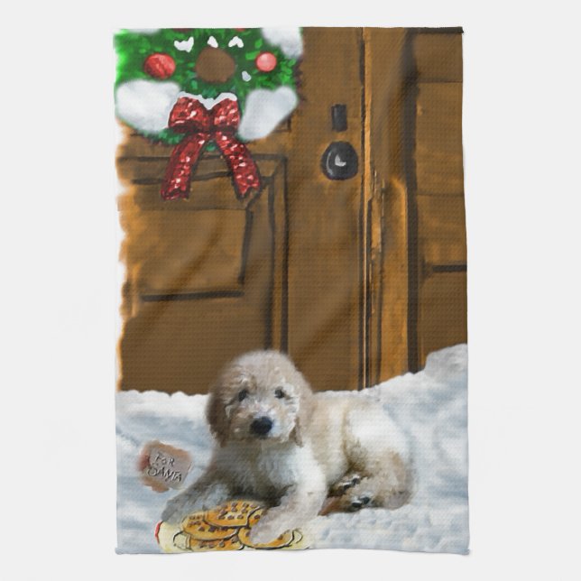 Goldendoodle Christmas Towel (Vertical)
