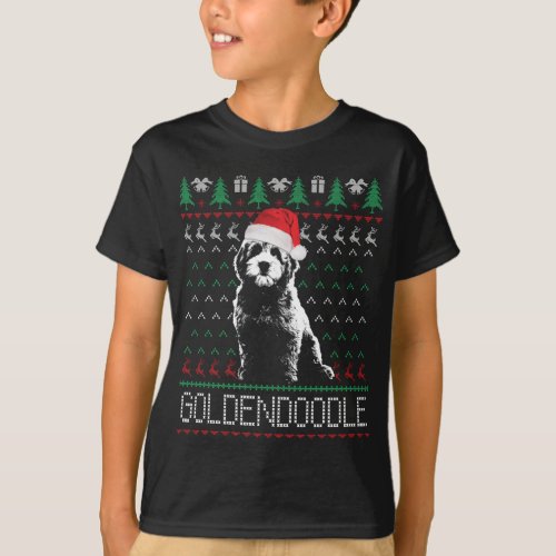 Goldendoodle Christmas Ugly Sweater Santa Dog Love