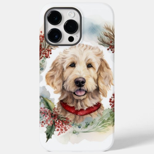 Goldendoodle Christmas Wreath Festive Pup Case_Mate iPhone 14 Pro Max Case