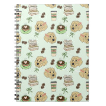 Goldendoodle Coffee & Books Spiral Notebook