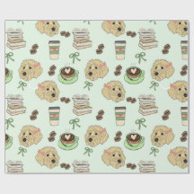 Goldendoodle Coffee & Books Wrapping Paper