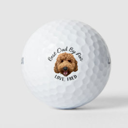 Goldendoodle Custom Golf Ball Best Dad by Par Gift