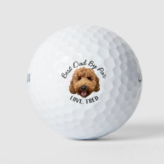 Goldendoodle Custom Golf Ball Best Dad by Par Gift