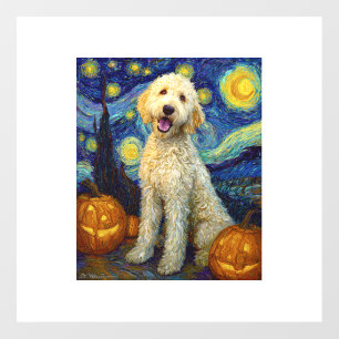 Goldendoodle Cute Dog Halloween Jack O Lantern Pum Floor Decals