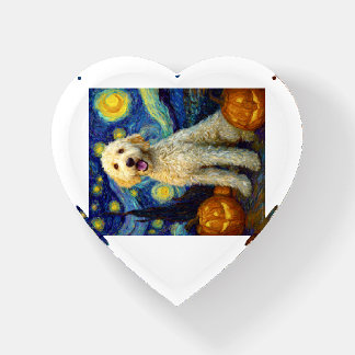 Goldendoodle Cute Dog Halloween Jack O Lantern Pum Paperweight