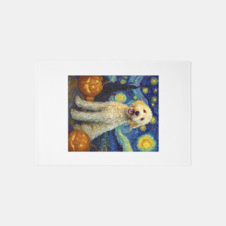 Goldendoodle Cute Dog Halloween Jack O Lantern Pum Rug
