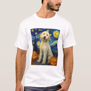 Goldendoodle Cute Dog Halloween Jack O Lantern Pum T-Shirt