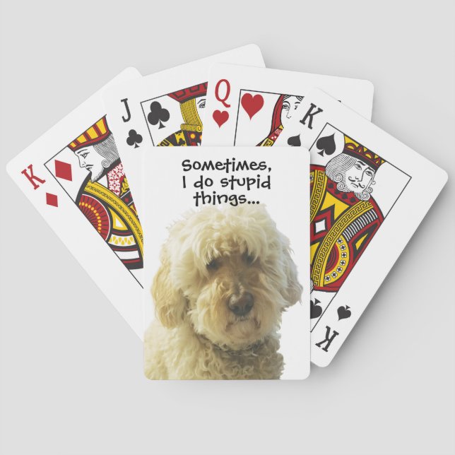 GoldenDoodle, Cute Moppy Adorable Doodle Poker Cards (Back)