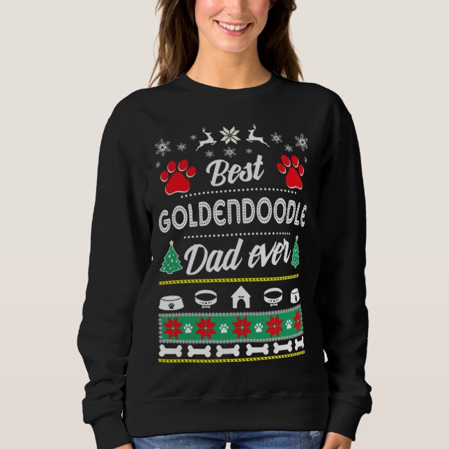 Goldendoodle Dad   Ugly Christmas Sweatshirt (Front)