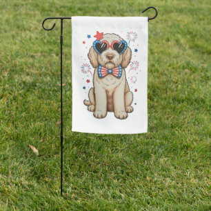 Goldendoodle Dog 250th Anniversary Patriotic Garden Flag