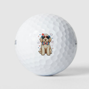 Goldendoodle Dog 250th Anniversary Patriotic Golf Balls