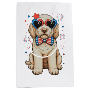 Goldendoodle Dog 250th Anniversary Patriotic Medium Gift Bag