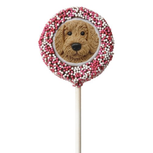 Goldendoodle Dog 3D Inspired Chocolate Covered Oreo Pop