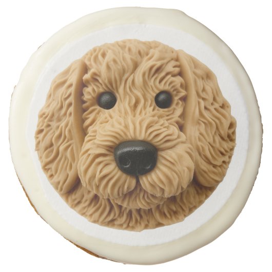 Goldendoodle Dog 3D Inspired Sugar Cookie (Front)