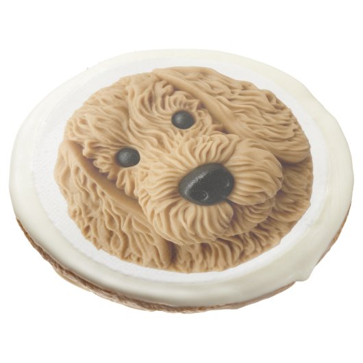 Goldendoodle Dog 3D Inspired Sugar Cookie (Angled)