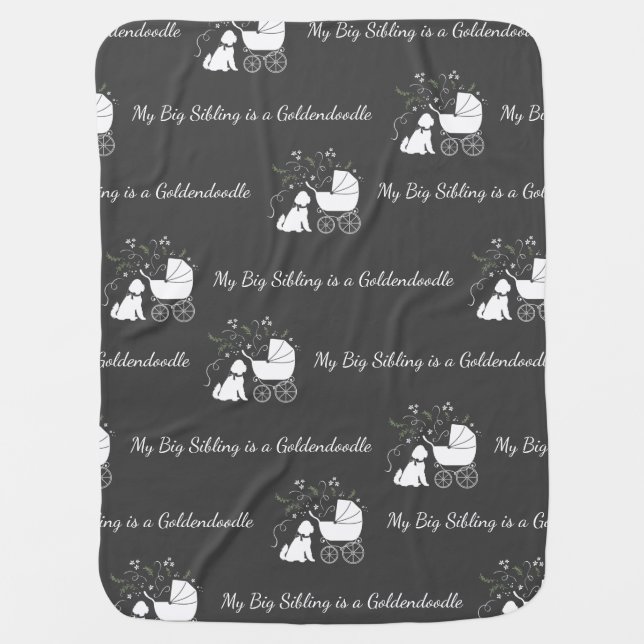 Goldendoodle Dog Baby Shower Genderless Baby Blanket (Front)