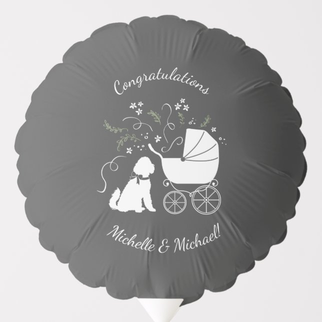 Goldendoodle Dog Baby Shower Genderless Balloon (Front)