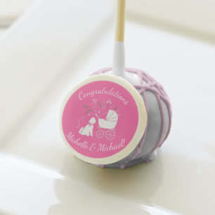 Goldendoodle Dog Baby Shower Pink Girl Cake Pops