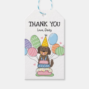 Goldendoodle Dog Birthday Party Favor Tags