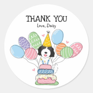 Goldendoodle Dog Birthday Party Favor Tags Sticker