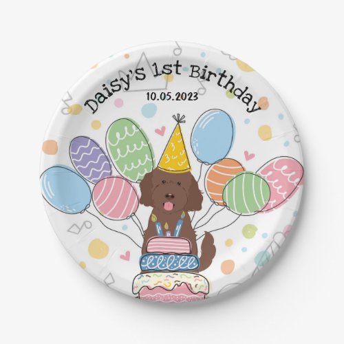 Goldendoodle Dog Birthday Party Paper Plates