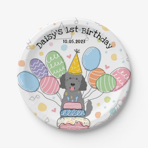 Goldendoodle Dog Birthday Party Paper Plates