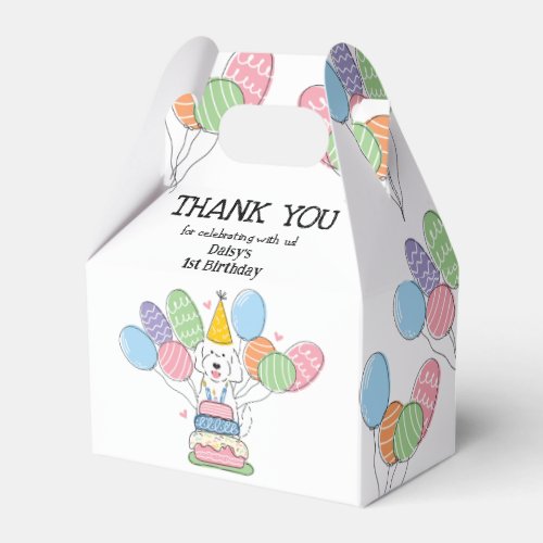 Goldendoodle Dog Birthday Thank You Favor Box