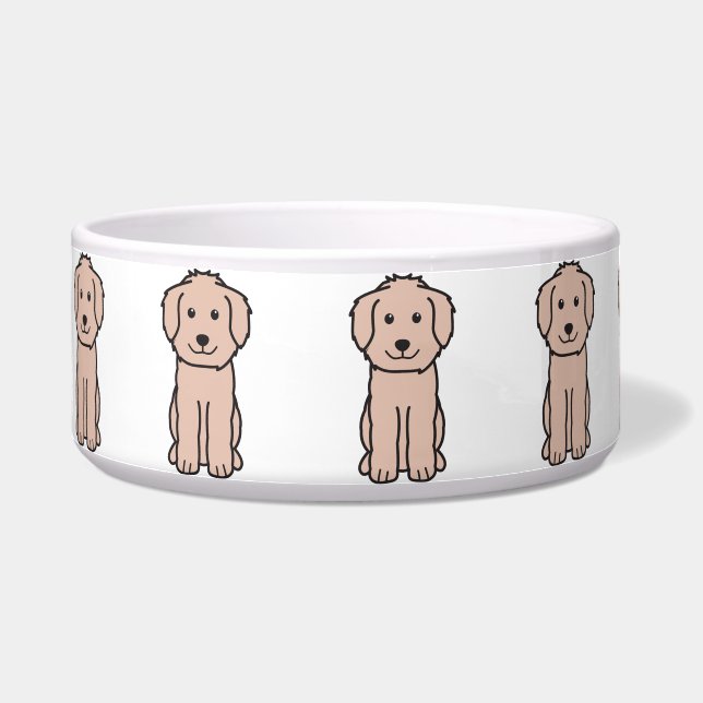 Goldendoodle Dog Cartoon Bowl (Left)