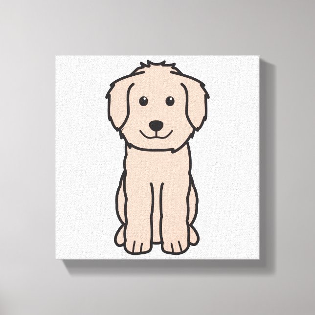 Goldendoodle Dog Cartoon Canvas Print (Front)
