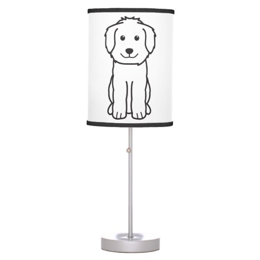 Goldendoodle Dog Cartoon Table Lamp (Front)
