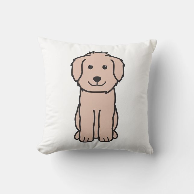 Goldendoodle Dog Cartoon Throw Pillow (Front)