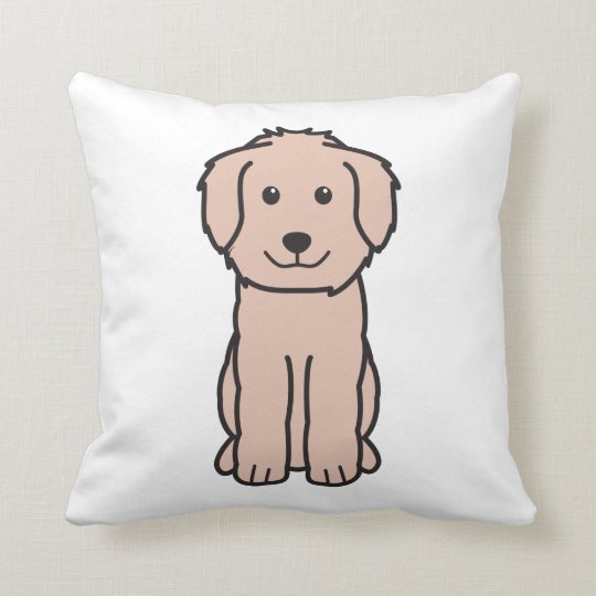Goldendoodle Dog Cartoon Throw Pillow