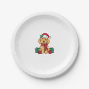 Goldendoodle Dog Christmas Celebration Santa Dog X Paper Plates
