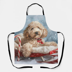 Goldendoodle Dog Christmas Festive Apron