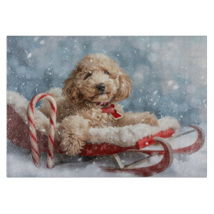Goldendoodle Dog Christmas Festive Cutting Board