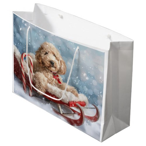 Goldendoodle Dog Christmas Festive  Large Gift Bag